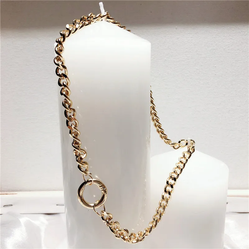 Индивидуальная цепочка золотого цвета, Женское Ожерелье, модное ювелирное изделие,, классическое тяжелое металлическое ожерелье бижутерия