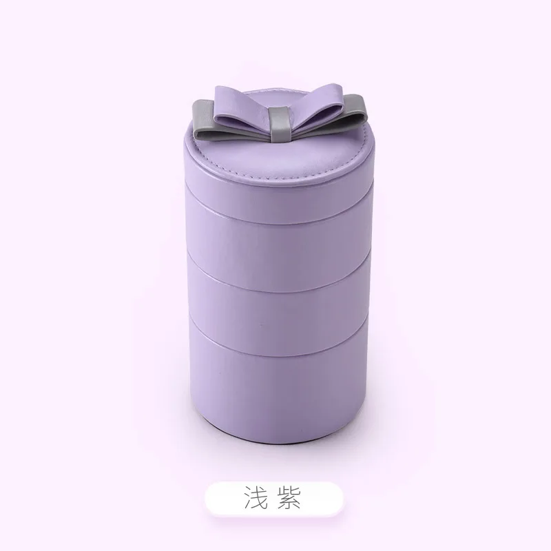 New sheepskin pattern three layers portable jewelry box lovely multi-storey jewelry storage box pu velvet jewelry box wholesale Jewelry Packaging