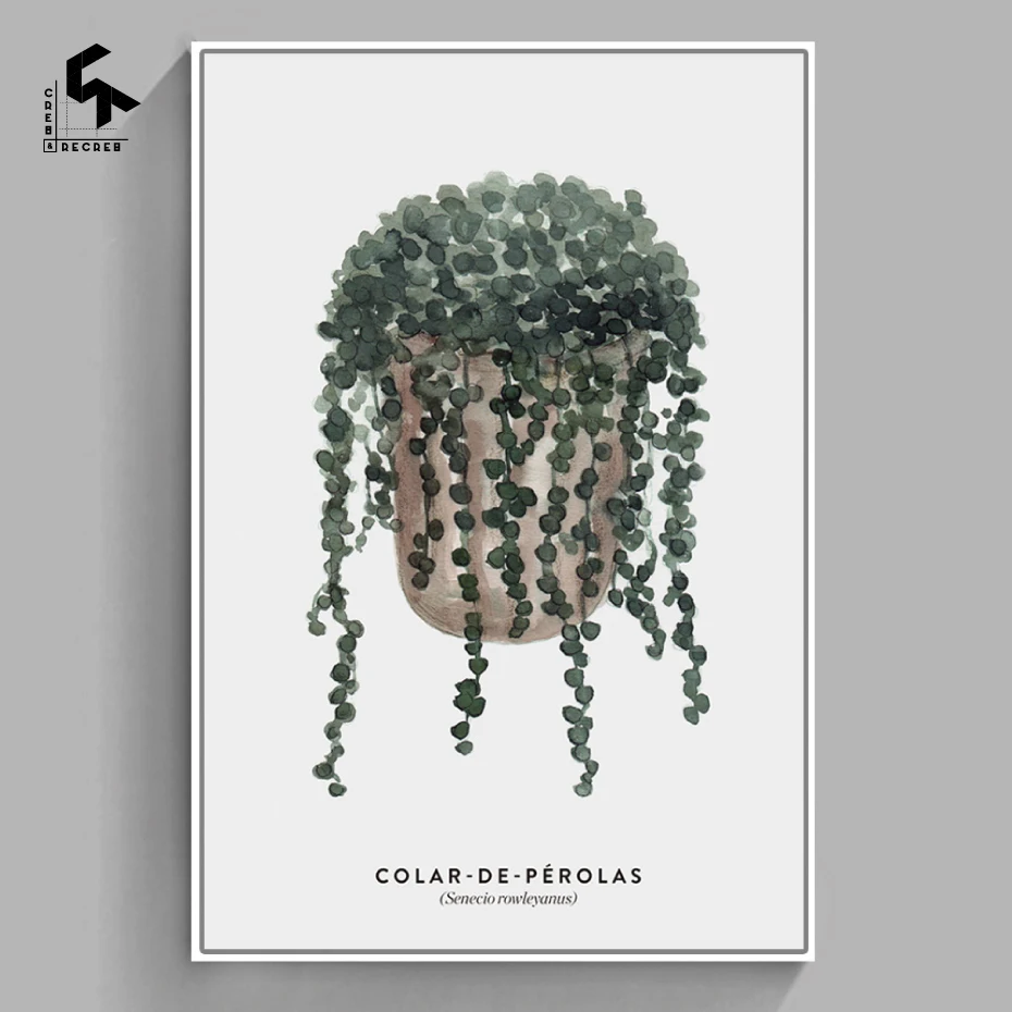 

CREATE&RECREATE Nordic Poster Green Plant Leaf Posters And Prints Wall Art Canvas Painting Home Decorative Pictures CR1810110008