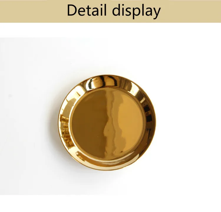Европейская тарелка Роскошная гальванизированная Золотая керамика маленький диск закуска тарелка маленькая опорная дисковая Нижняя тарелка