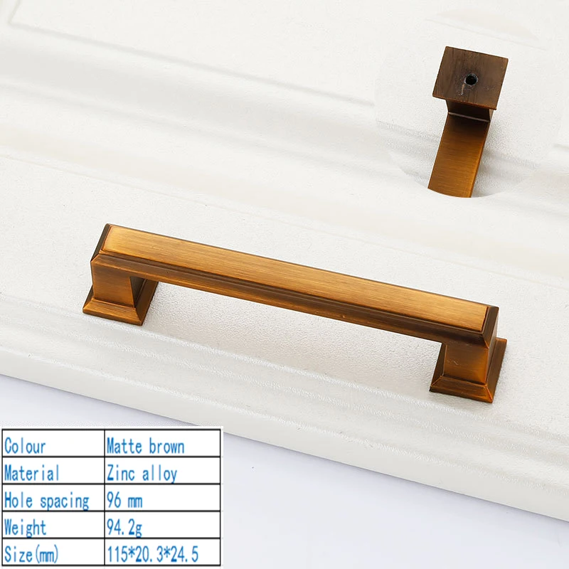 

Matte brown zinc metal for shoe cabinet wardrobe high-end taste decoration style door handle