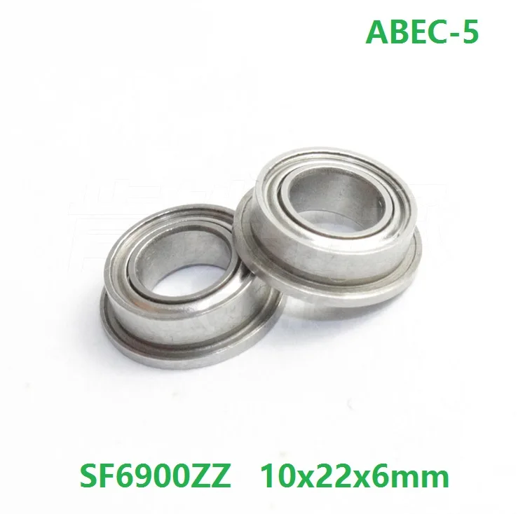 50 шт./лот ABEC-5 SF6900ZZ SF6900-ZZ 2Z 10x22x6 мм экранированный фланец шарикоподшипником 10*22*6 нержавеющей F6900ZZ F6900