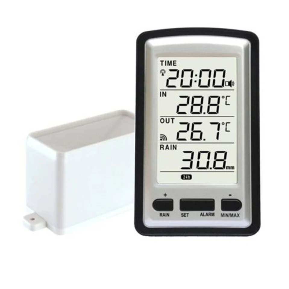 

Wireless rain meter rain gauge w/thermometer, Weather Station for indoor/outdoor temperature, temperature recorder Free Shipping