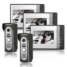Teléfono de puerta de intercomunicación de vídeo IR Noche Cámara y Monitor Manos Libres de Intercomunicación Timbre Timbre de la Puerta función de bloqueo Abierto