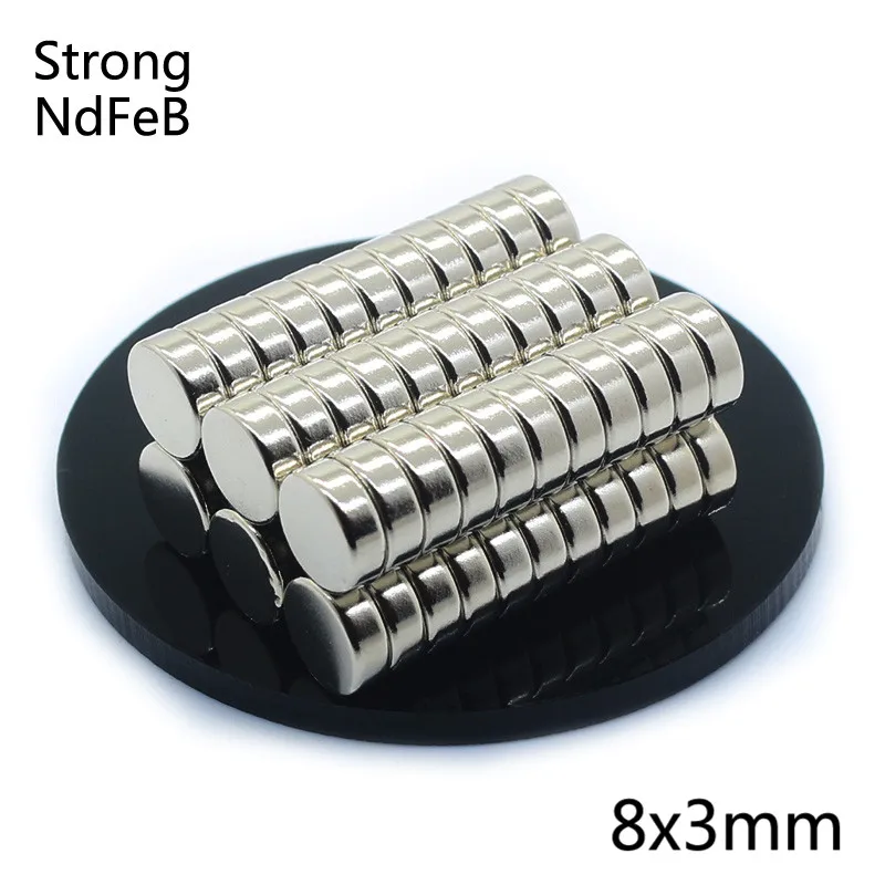 

30pcs 8x3 Super Powerful Neodymium Magnet N35 NdFeB Round Strong Permanent Magnetic imanes Disc Craft Refrigerator 8mm x 3mm