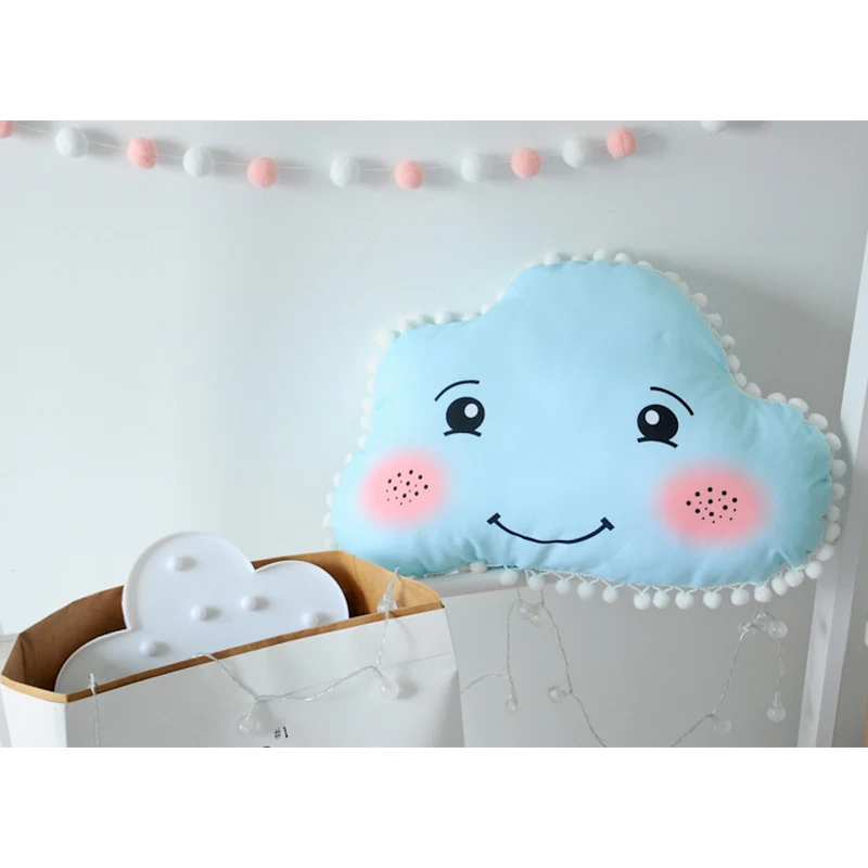 Детские подушки с облаками, звездами, луной, удобные для новорожденных, украшение детской комнаты, детские подушки, плюшевые игрушки, рождественские подарки - Цвет: blue cloud