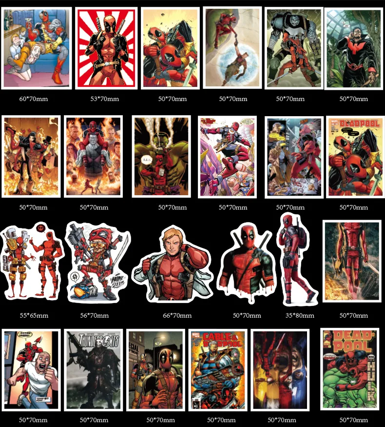40 шт. наклейки Deadpool аниме игрушки наклейки водонепроницаемый клей наклейки для DIY Декор автомобиля Стайлинг велосипед мотоцикл телефон ноутбук