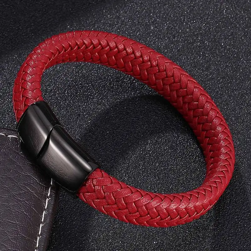

Trendy Men women Leather Bracelet Braided Bracelets & Bangles Pulseras Hombre Punk Men women Jewelry birthday Gift PB0029
