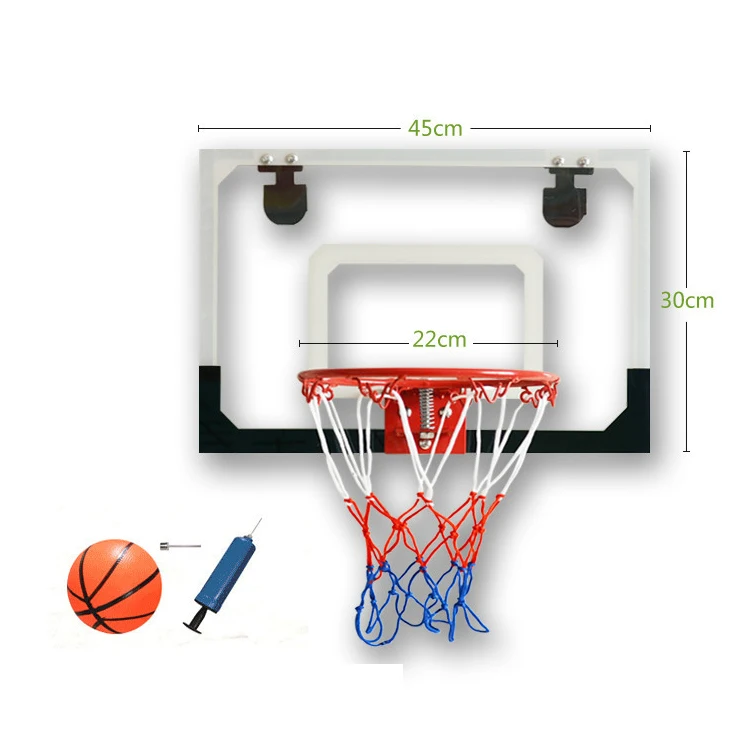 Indoor Adjustable Hanging Basketball Netball Hoop Basketball Box Miniature Sport Backboard Game Goal Door For Children Kids