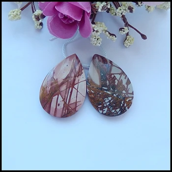 

Natural Multi-Color Picasso Jasper Semi-precious stones, Jewelry accessories Earring Bead,32x12x5mm,12.7g