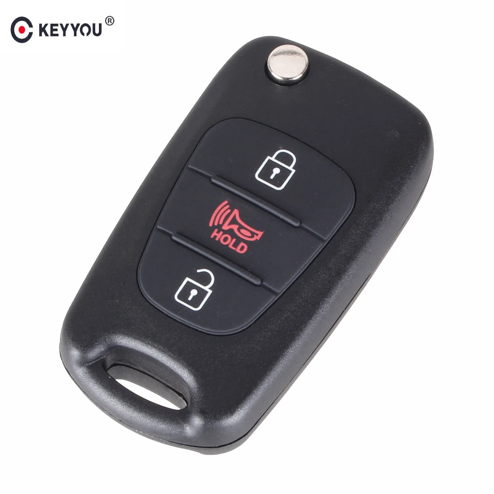 

KEYYOU 10X New 3 Buttons Flip Folding Remote Key Shell For HYUNDAI KIA SOUL Car Keys Blank Case Cover Free Shipping