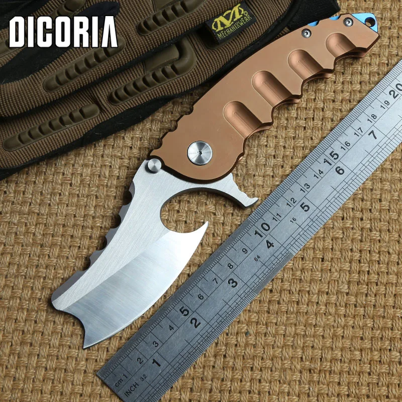 

DICORIA Man of war ball bearing tactical Folding Knife D2 blade 420 Steel handle Camp Hunting Outdoor survival Knives EDC Tools