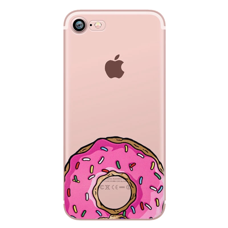 Food Donuts Chocolate Ice Cream Pattern Cartoon Funny Soft Silicone TPU Mobile Phone Case for Apple iphone 5S 7 6s 6 plus 7plus (8)