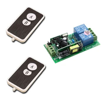 

Hot Sales Wide Voltage AC85V 110V 220V 250V 2CH RF Wireless Remote Control Switch Receiver Board & Transmitter 315/433MHz