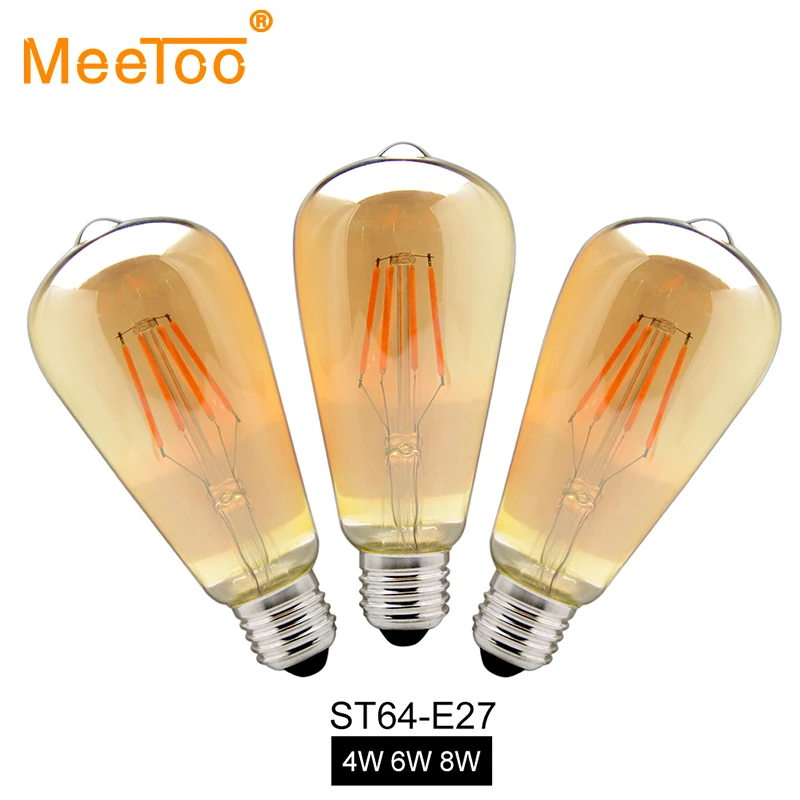 Диммируемая Светодиодная лампа Эдисона E27 ST64 4/6/8 Вт 220/110 В|e27 12w led bulb|e27 porcelain lamp