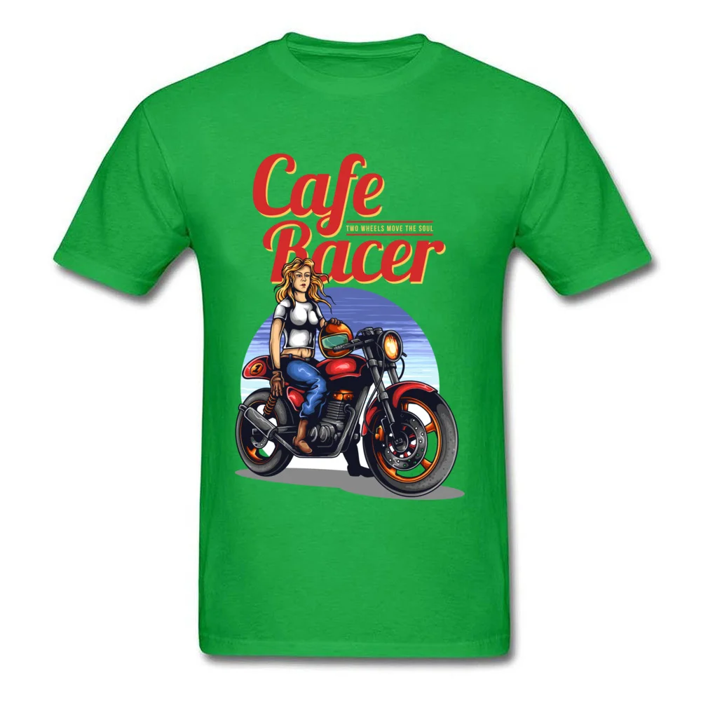 Cafe Racer 2018 Popular Men T-Shirt O-Neck Short Sleeve 100% Cotton Tops Shirt Printed Tops Shirts Free Shipping Cafe Racer green
