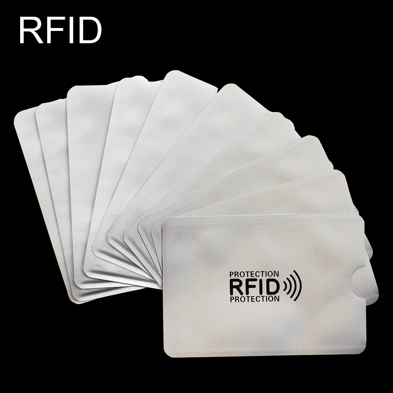 

10pcs Anti Rfid Blocking Reader Lock Bank Card Holder ID Bank Card Case Rfid Protection Metal Credit Card Holder Aluminium 2018