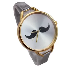 Nouvelle dame élégante mince grille argent steel band or cas précis mouvement à quartz mode femmes casual mustach montre