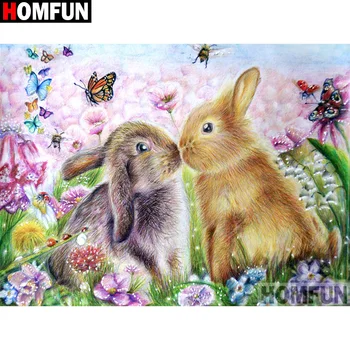 

HOMFUN Full Square/Round Drill 5D DIY Diamond Painting "Cartoon rabbit" Embroidery Cross Stitch 5D Home Decor Gift A17763