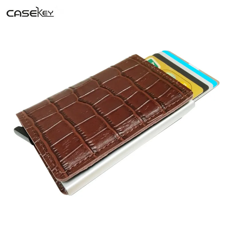 

CaseKey Anti Rfid Blocking Reader Lock Metal Card Holder Aluminium Porte Carte Protection Covers for Credit Card Case Cardholder