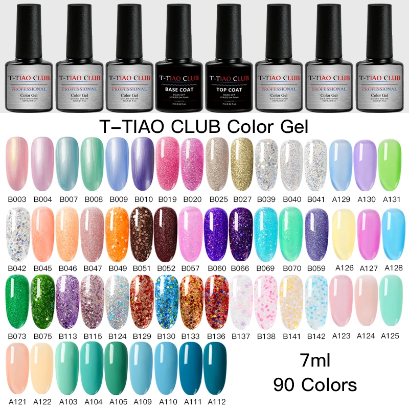 

T-TIAO CLUB Gel Polish Set All For Manicure Semi Permanent Vernis Top Coat UV LED Gel Varnish Soak Off Nail Art Gel Nail Polish
