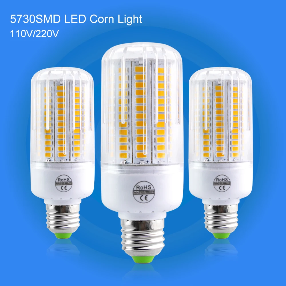 SMD 5730 Fireproof Radiation Cover LED Lamp E27 E14 230V Led Corn Bulb