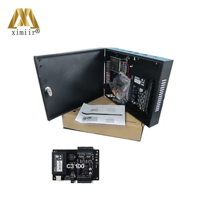 

One door access control board smart card 125KHZ RFID card access control panel C3-100 with power supply matel box