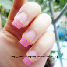 Последняя мода 3D Бархат Косметическая пудра ногтей Обертывания ногтей наклейки патч Velvet французский наконечник уплотнение 500pks/Лот EMS