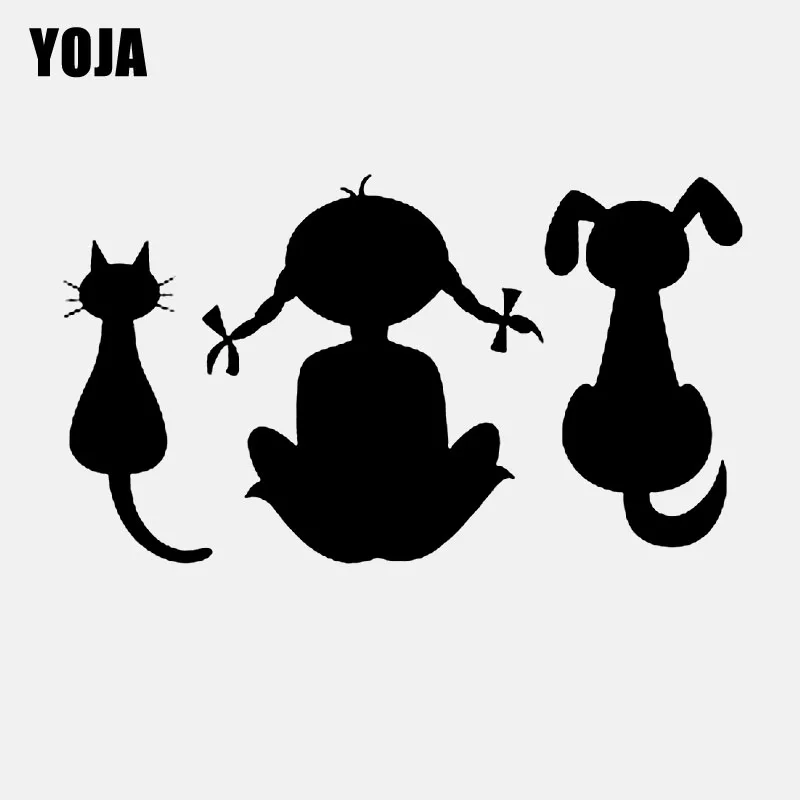 

YOJA 85CM*48.2CM Funny Baby Girl Dog Cat For Kids Room Wall Sticker PVC Decal Wall Sticker W3-339