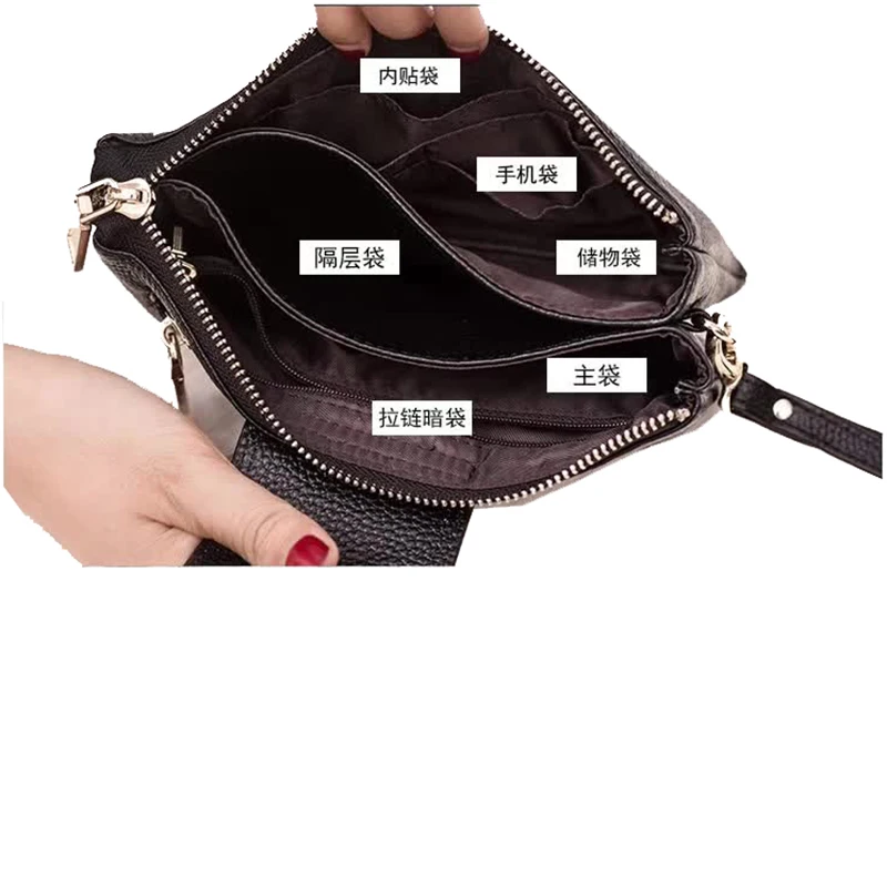 Женская сумка клатч из натуральной кожи с ручками и плечевым ремнём|bag women