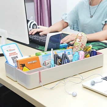 

ABS desktop Organizer students stationery large capacity Storage box Multifunction Cable Collect Cases Junction Box Power Strip