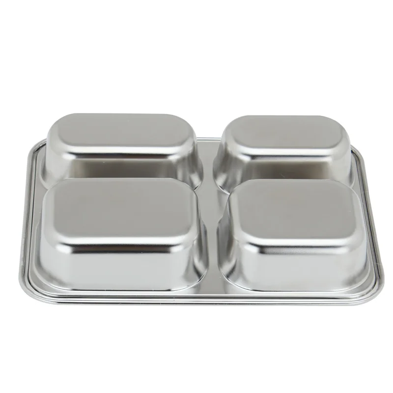 4 отсека пищевой контейнер с крышкой пластина разделена Bento Box Обед лоток