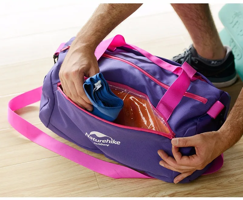 NatureHike, складная сумка для плавания, комбинированная сумка для сухих и влажных вещей, спортивные сумки для спортзала, на открытом воздухе, на одно плечо, водонепроницаемая сумка с ручкой большой емкости