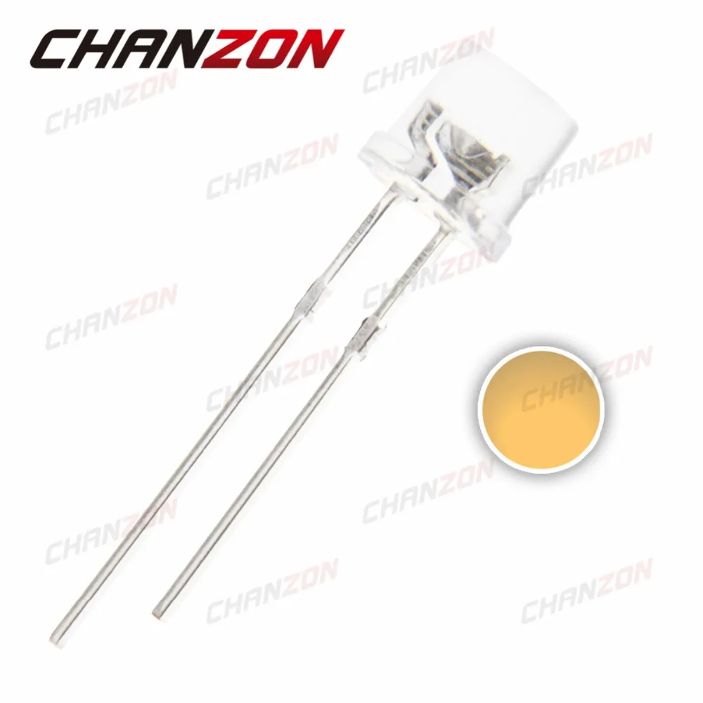5 x LED 5mm Yellow Gold Diffused Ultra Bright Flat Top Wide Angle LEDs Light