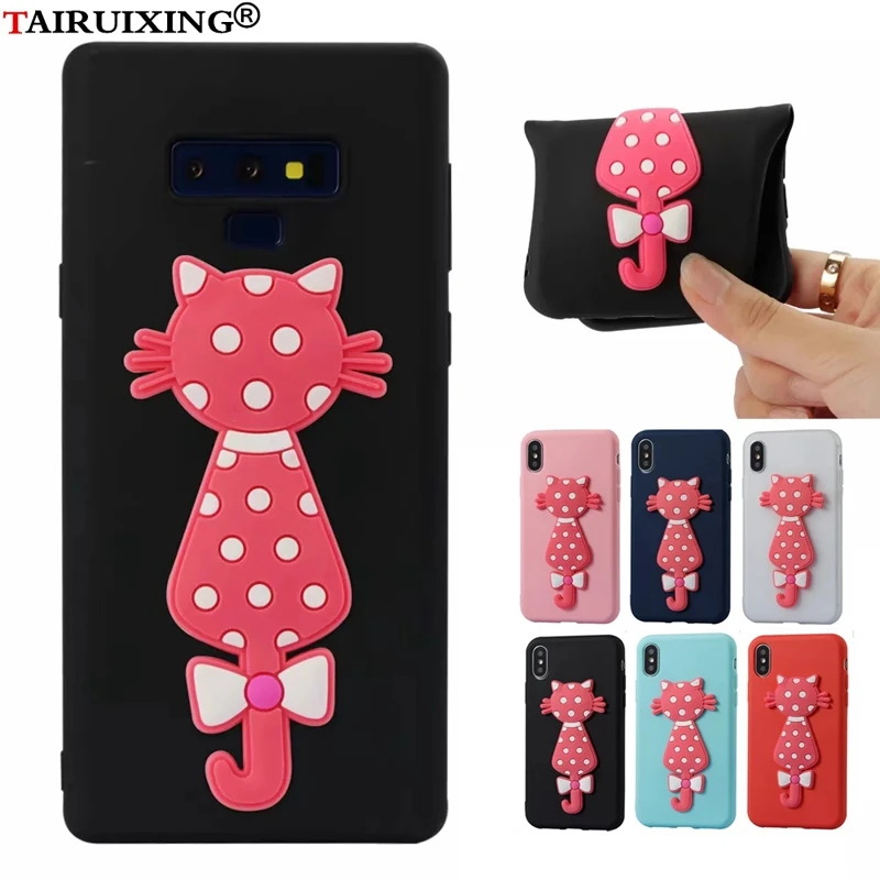 3D мультфильм розовый Кот Чехол для iPhone XS Max XR 8 7 6 6s Plus Xiaomi Redmi A2 Lite S2 4X 4A Note 5A милый
