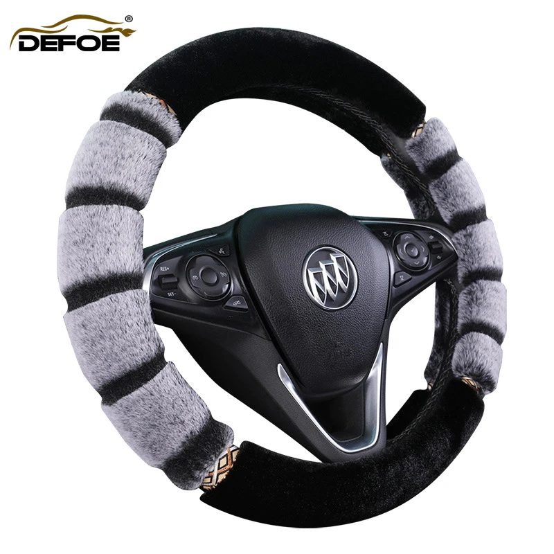 

Winter Short plush car steering wheel cover Imitating rabbit hair Keep warm Non-slip steering wheel Diameter38 cm free shipping
