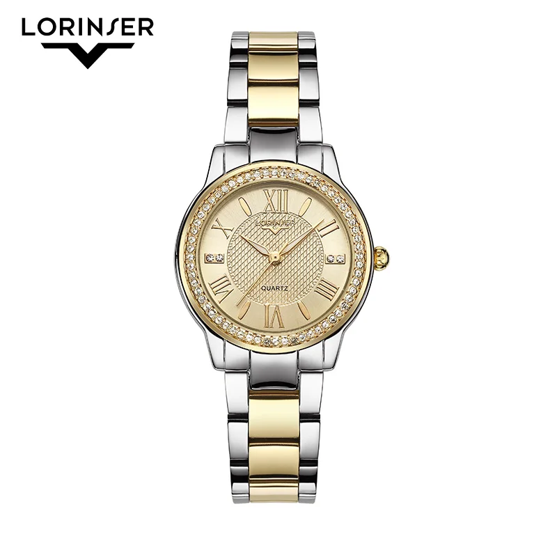 

Women watches Rhinestone quartz ladies watch Lorinser Top luxury brand dress Casual Round Analog Quartz Wrist Watch freeshipping