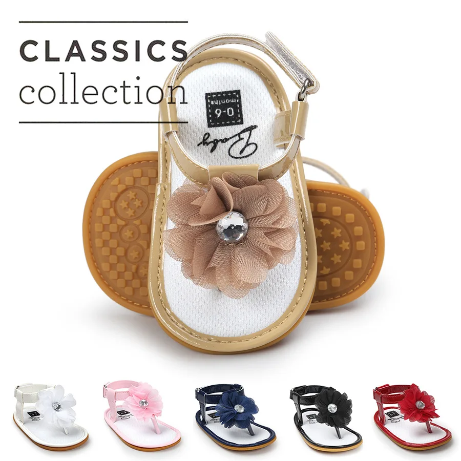 

Baby Girls Shoes Floral Princess Beautiful Flower Sandals Flat Roman Non-Slip Soft Sole Sneakers Newborn Infant