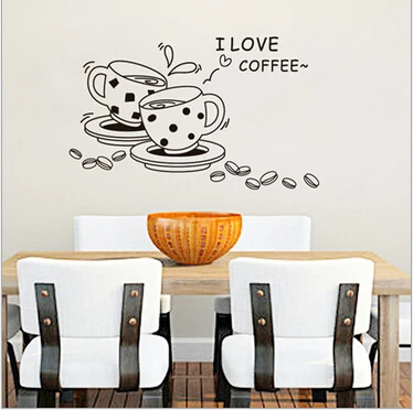 Saya Kopi Cangkir Dinding Decal Removable Kreatif Wall Saya Kopi Cangkir Dinding Decal Removable Kreatif Wall Sticker Dapur Modis Cafe Restaurant Dekorasi Tahan Air Di Stickers Dari Rumah