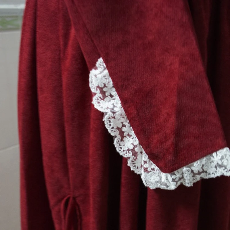 Spring Autumn Women Court Style Vintage Retro Lace