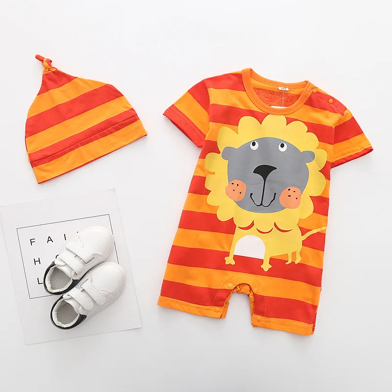 Детский комбинезон; одежда для маленьких мальчиков и девочек; хлопковая одежда для новорожденных; одежда для альпинизма с изображением Льва, тигра, зебры