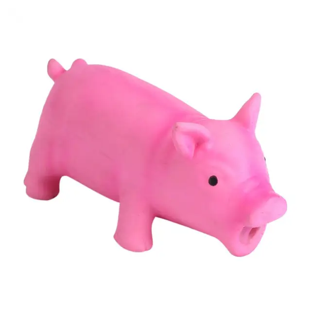 1Pcs Soft Latex Cleaning Teeth Pet Dog Cat Chewing Toy Pig Squeak Puppy Dog Play Pig Toy Chew Sound Toys Press Sound  2 Colors