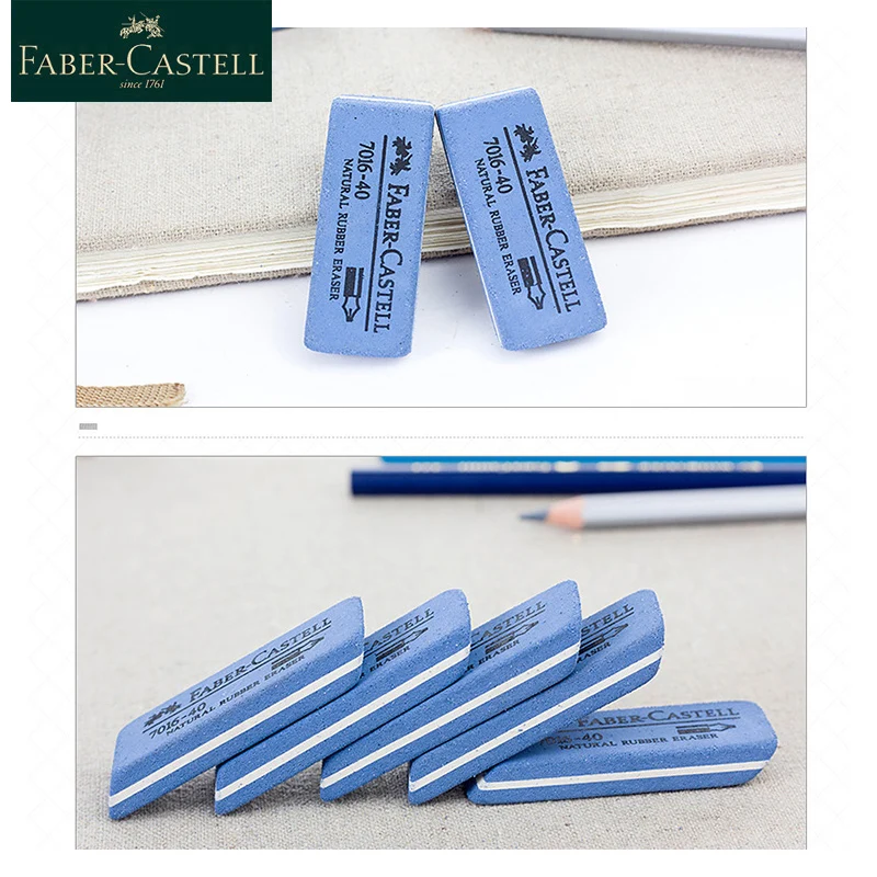 Faber Castell 천연 고무 지우개, 모래 고무 만년필, 어린이용 잉크 지우개, 7016-40, 1 피스