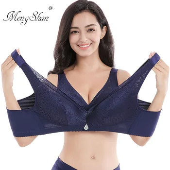 

MengShan Waistcoat-style gathering bra with sexy large and fat mm big size bra lady underwear and adjustable non-steel ring bra