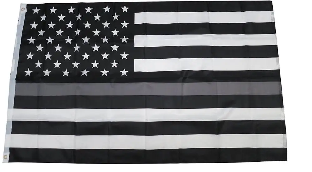 

90 x 150cm 100% polyester 3ft*5ft Thin Grey Line Flag