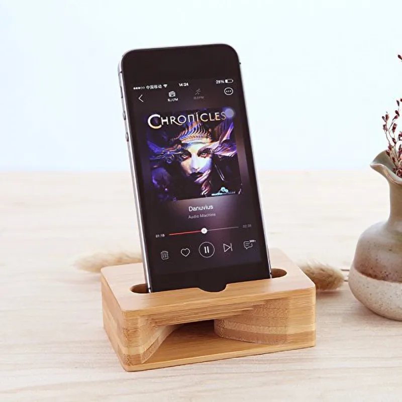 Деревянный держатель для Iphone, усилитель звука, бамбуковый кронштейн, портативный Громкий динамик для телефона, деревянная настольная подставка для samsung