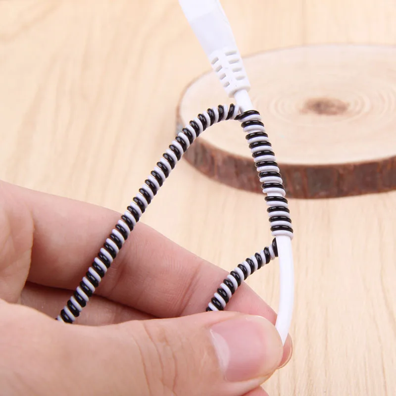 10 pcs الملونة دوامة الهاتف USB بيانات كابل شحن الحبل التفاف حامي اللفاف