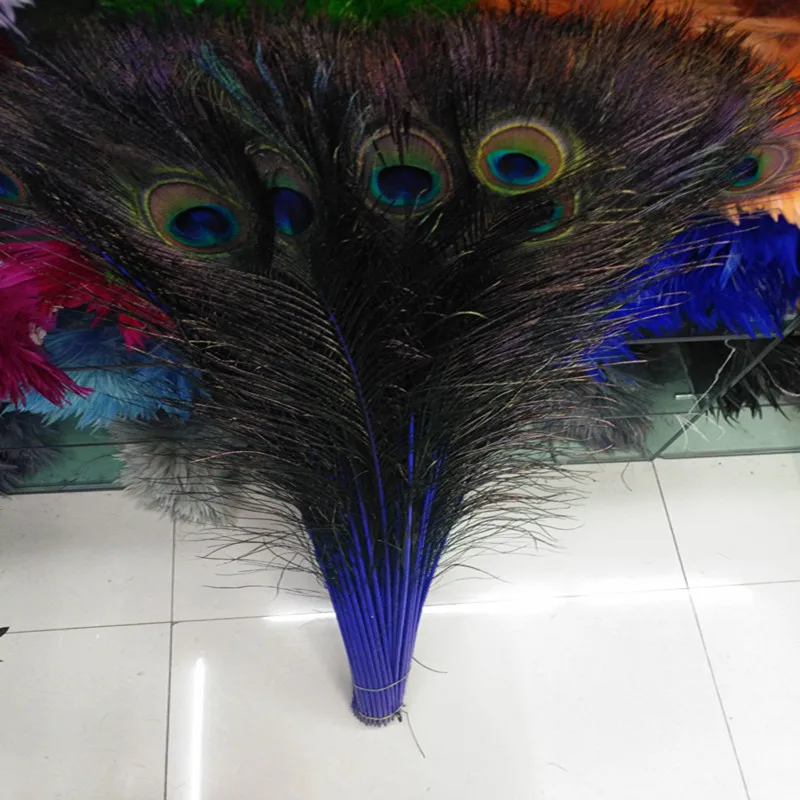 80-90 cm Peacock Feathers Wholesale 10/50pcs Peacock Eye Feathers 32-36 inches 