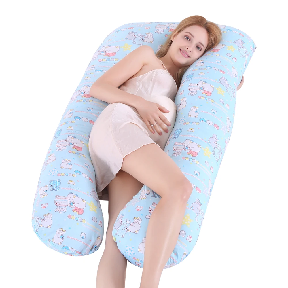 

New Support Sleeping Pillow For Pregnant Women Body Cotton Pillowcase U Maternity Form Pillows Pregnancy Side Bed Suit No Filler