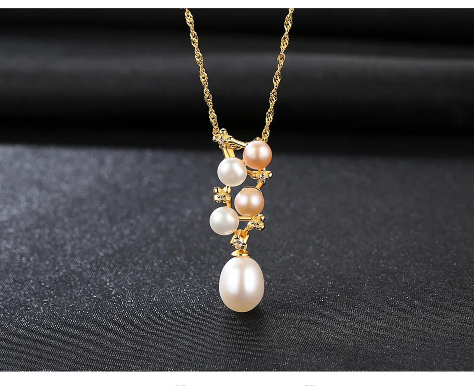 

S925 sterling silver necklace natural pearl wild clavicle ladies accessories LS07